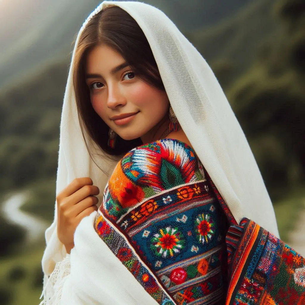 Weißer Rebozo als Hochzeitsgeschenk