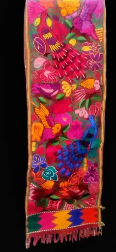 Table runners with industrial embroidery
